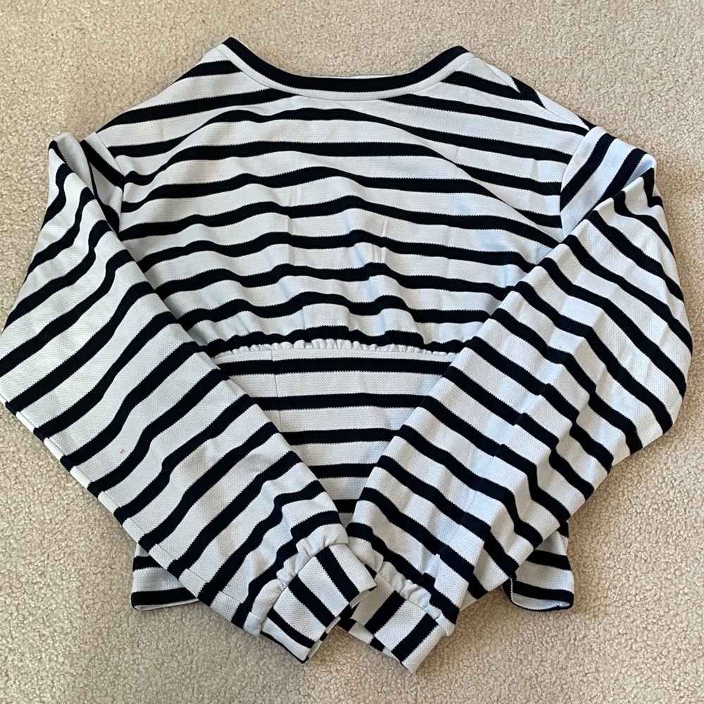 Maeve by Anthropologie, Striped Black and White Women's Top